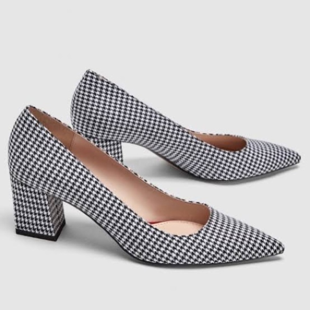 ZARA | Houndstooth print block heels - Picture 2 of 10